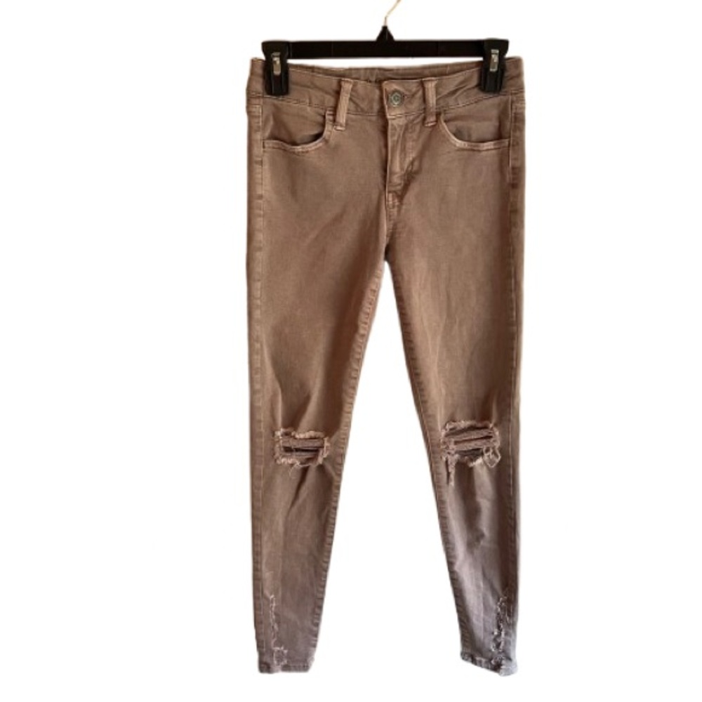 American Eagle Outfitters Women's Ripped Jegging Jeans - Brown Size‎ 2